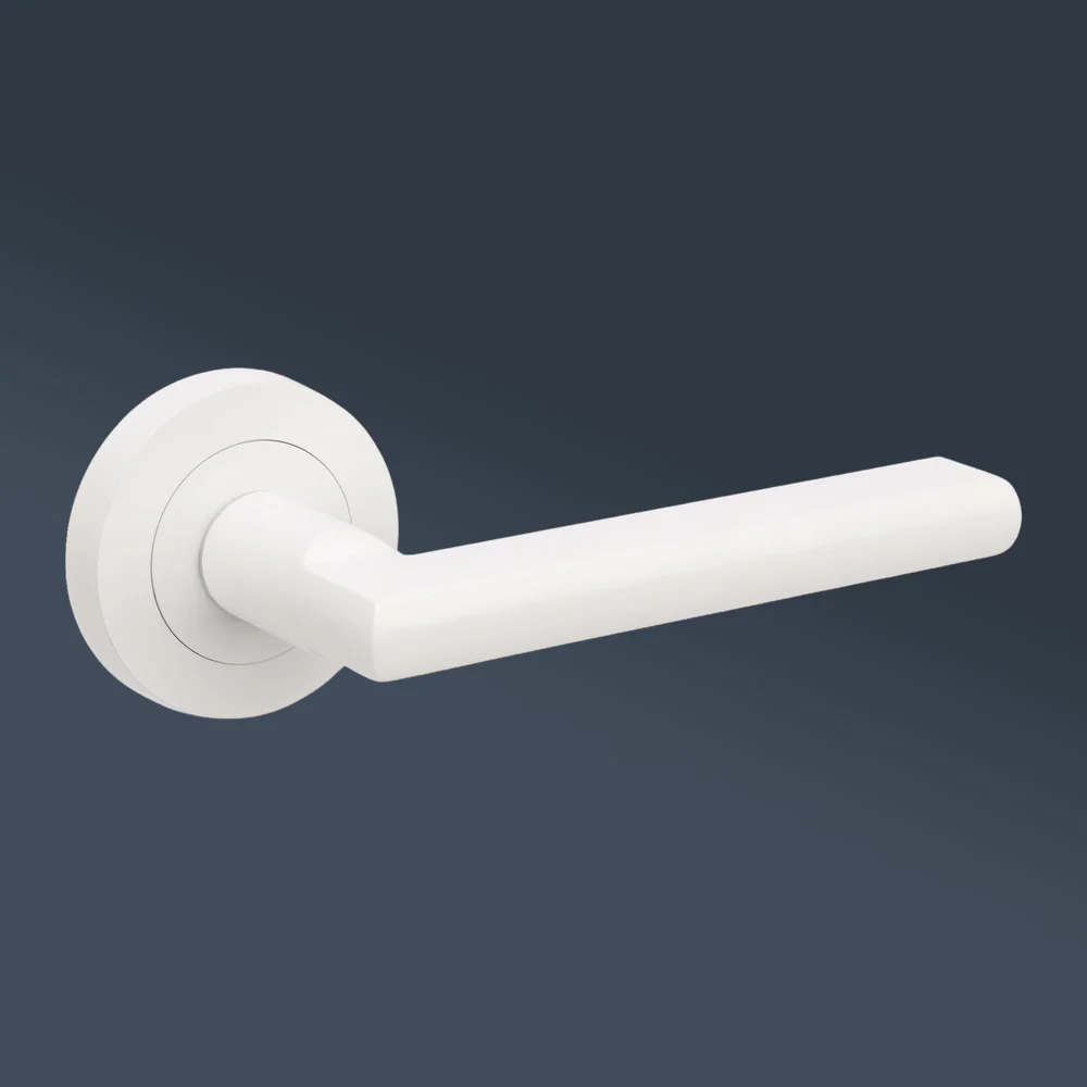 Zanda Epic Integrated Privacy Lever Set Door Handle Matte White - Image 2
