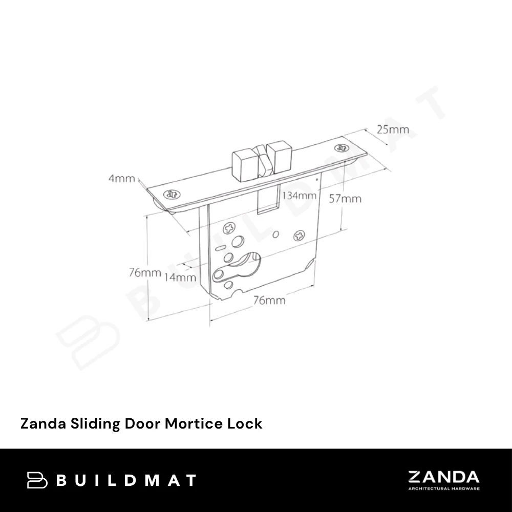 Zanda Sliding Door Mortice Lock Ember Bronze - Image 4