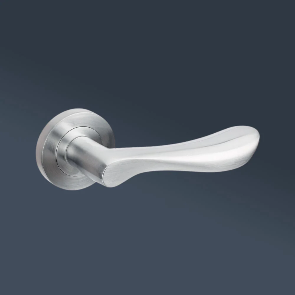 Zanda Juno Separate Privacy Lever Set Door Handle Satin Chrome - Image 2