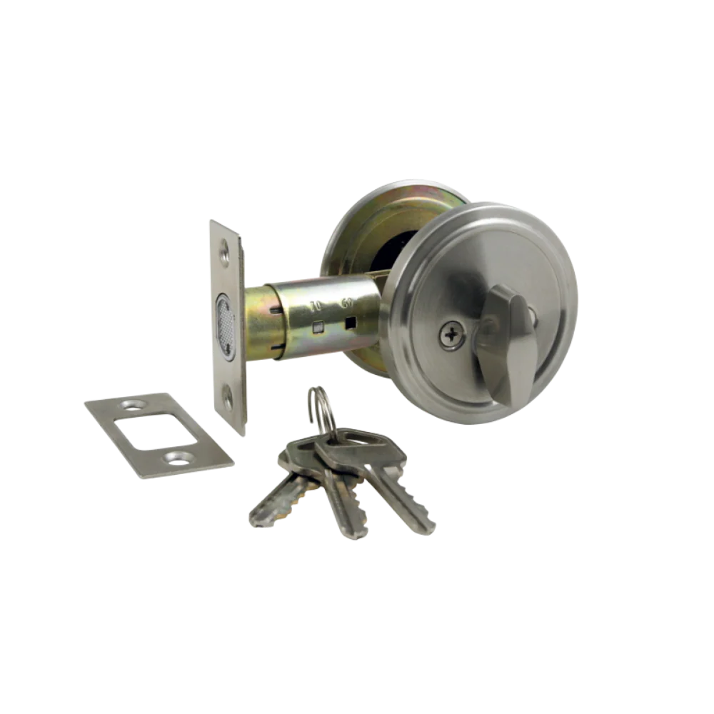 Zanda Jura Deadbolt Single Cylinder (Keyed Different) Brushed Nickel - Image 3