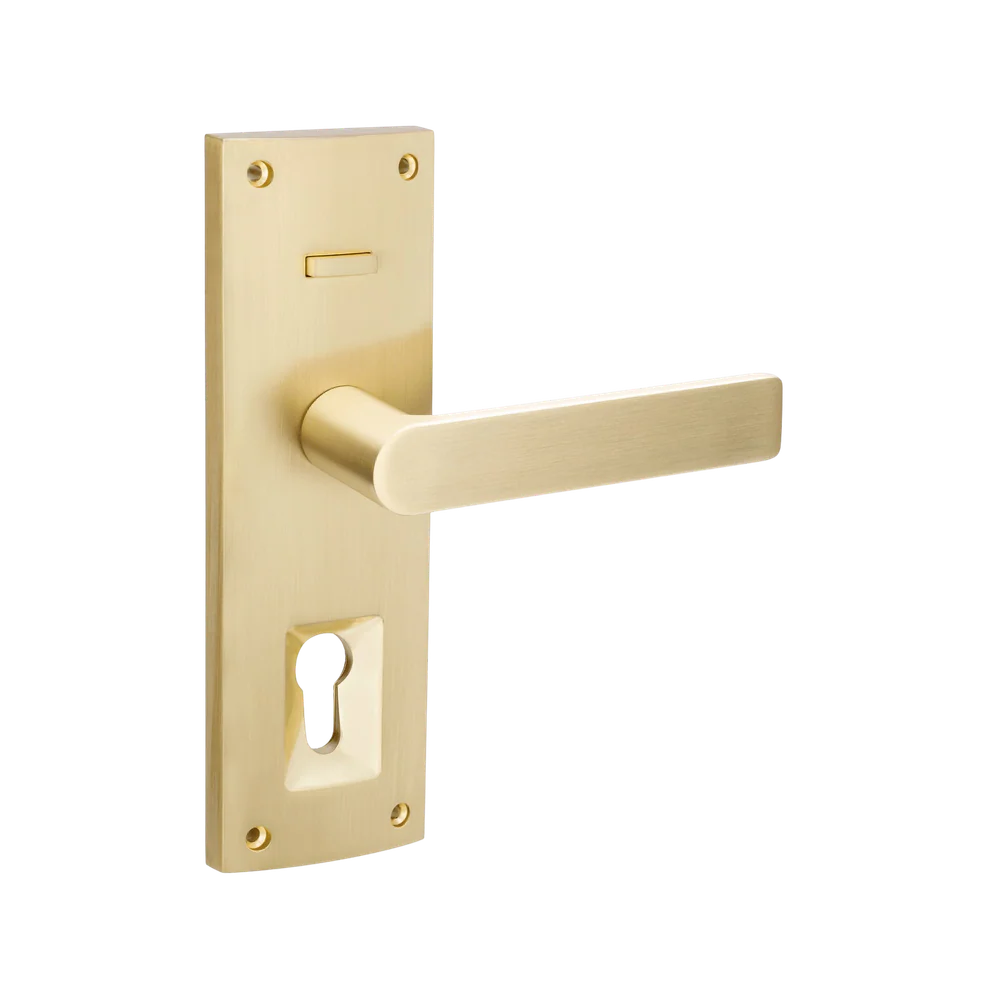 Zanda Kent Knox Entrance Set Door Handle Satin Brass - Image 3