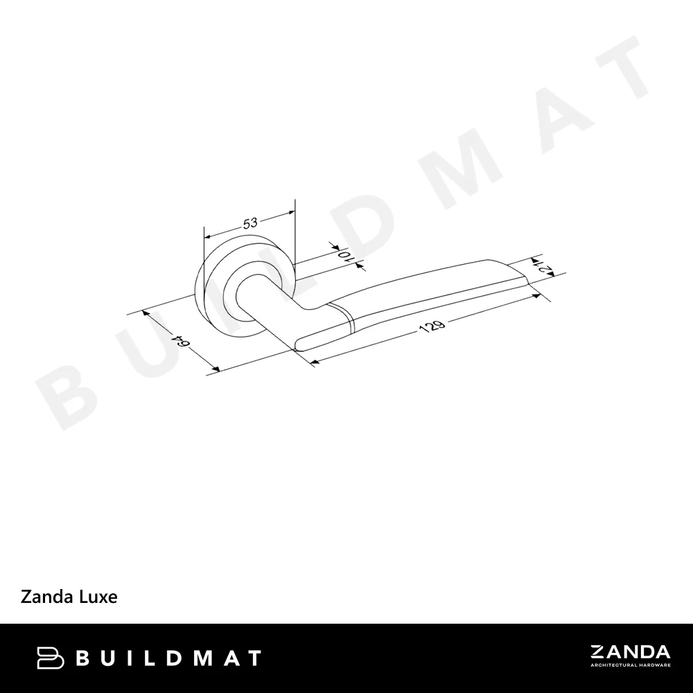 Zanda Luxe Lever Set Door Handle Only Brushed Nickel/ Chrome Plated - Image 4