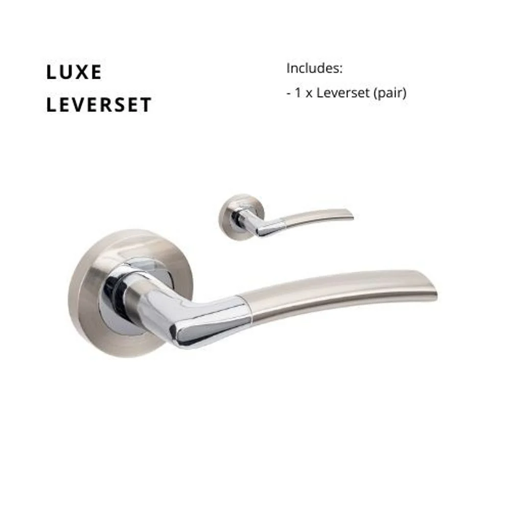 Zanda Luxe Lever Set Door Handle Only Brushed Nickel/ Chrome Plated - Image 7