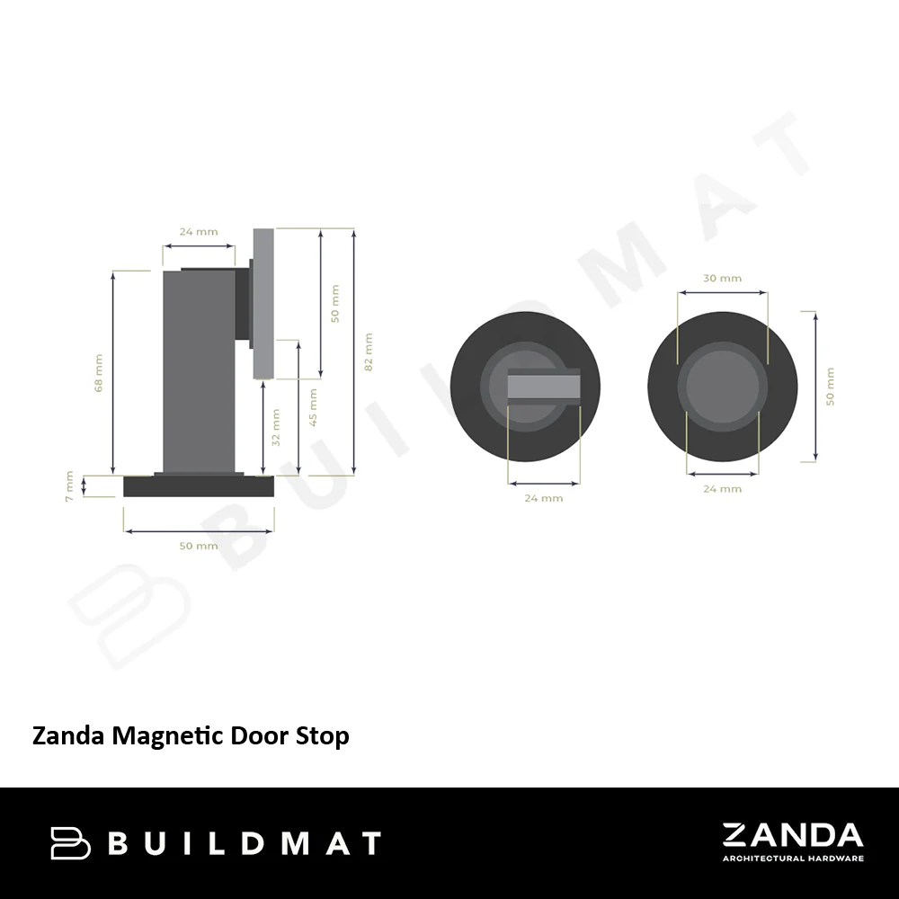 Zanda Magnetic Door Stop Graphite Nickel - Image 4