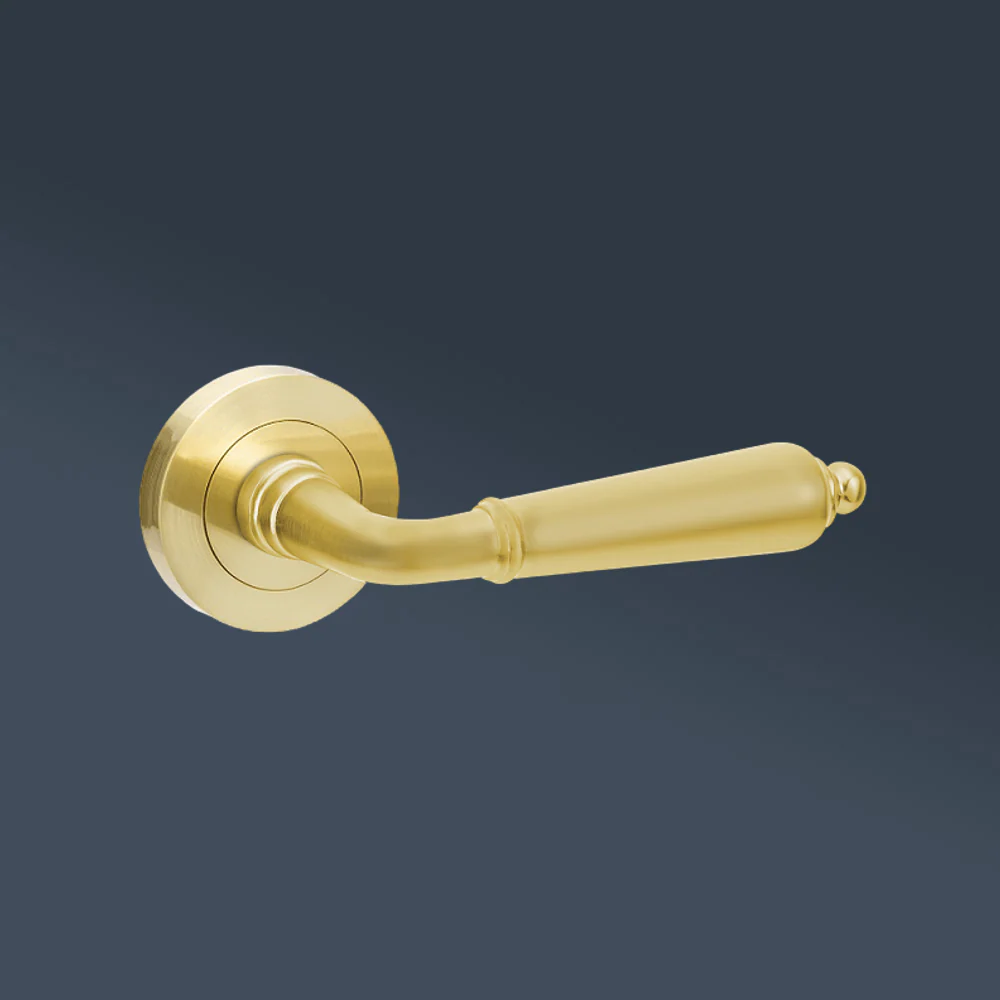 Zanda Oxford Entrance Set Lever Door Handle Satin Brass - Image 2