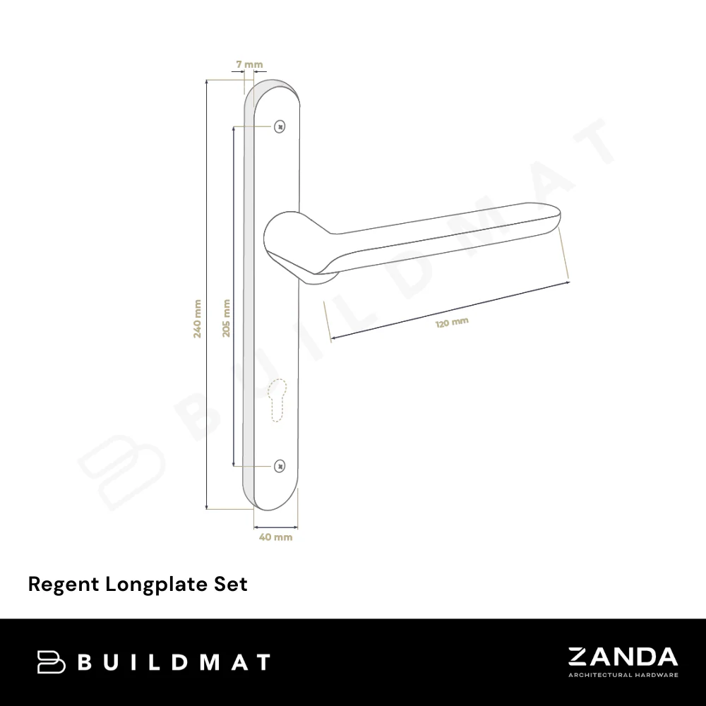 Zanda Regent Longplate Handle Lever Set with Euro Cut Out Ember Bronze - Image 4