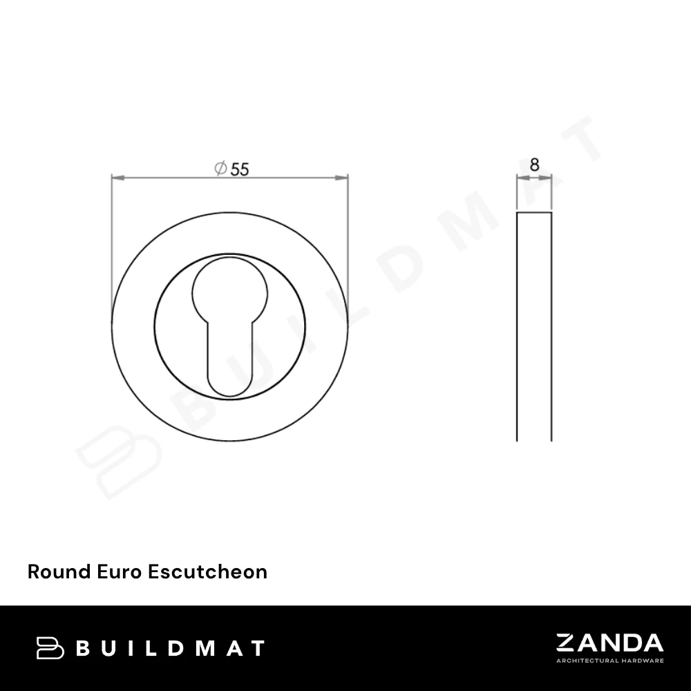 Zanda Round Euro Escutcheon Ember Bronze - Image 4