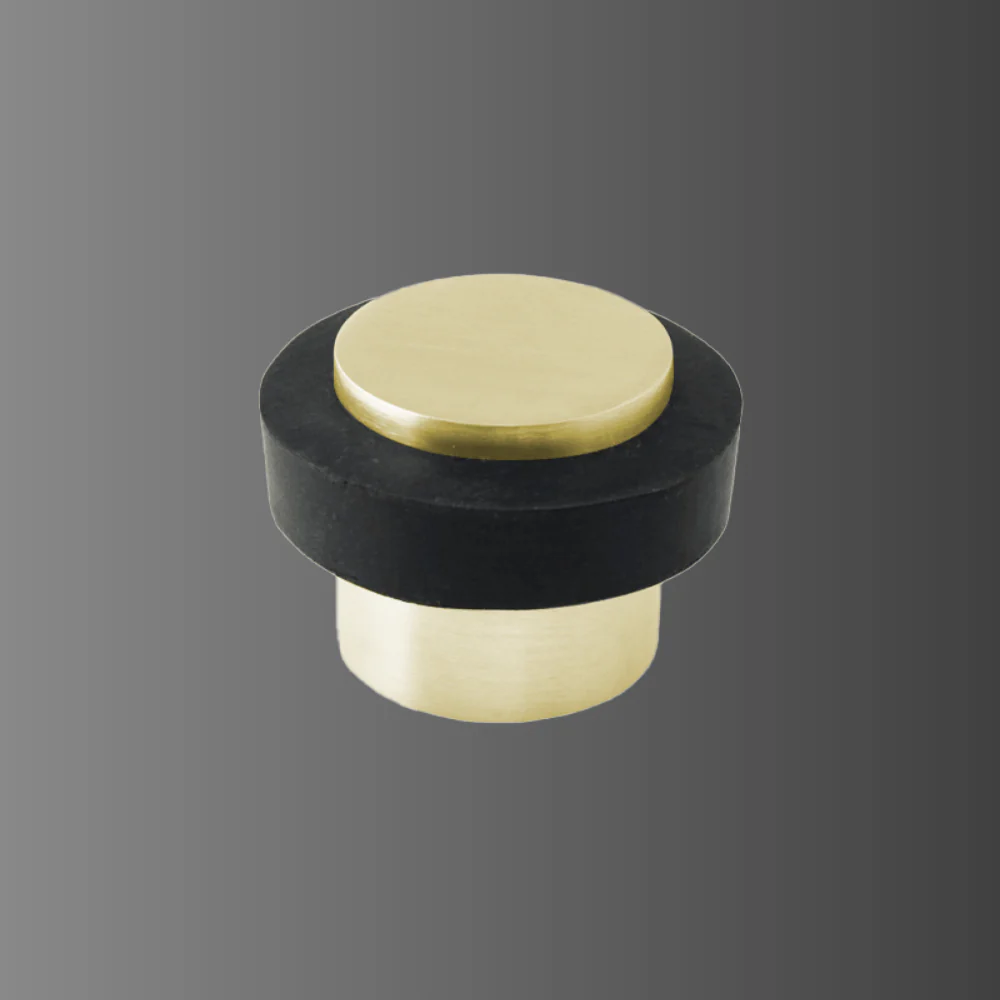 Zanda Round Floor Mount Door Stop Satin Brass - Image 2