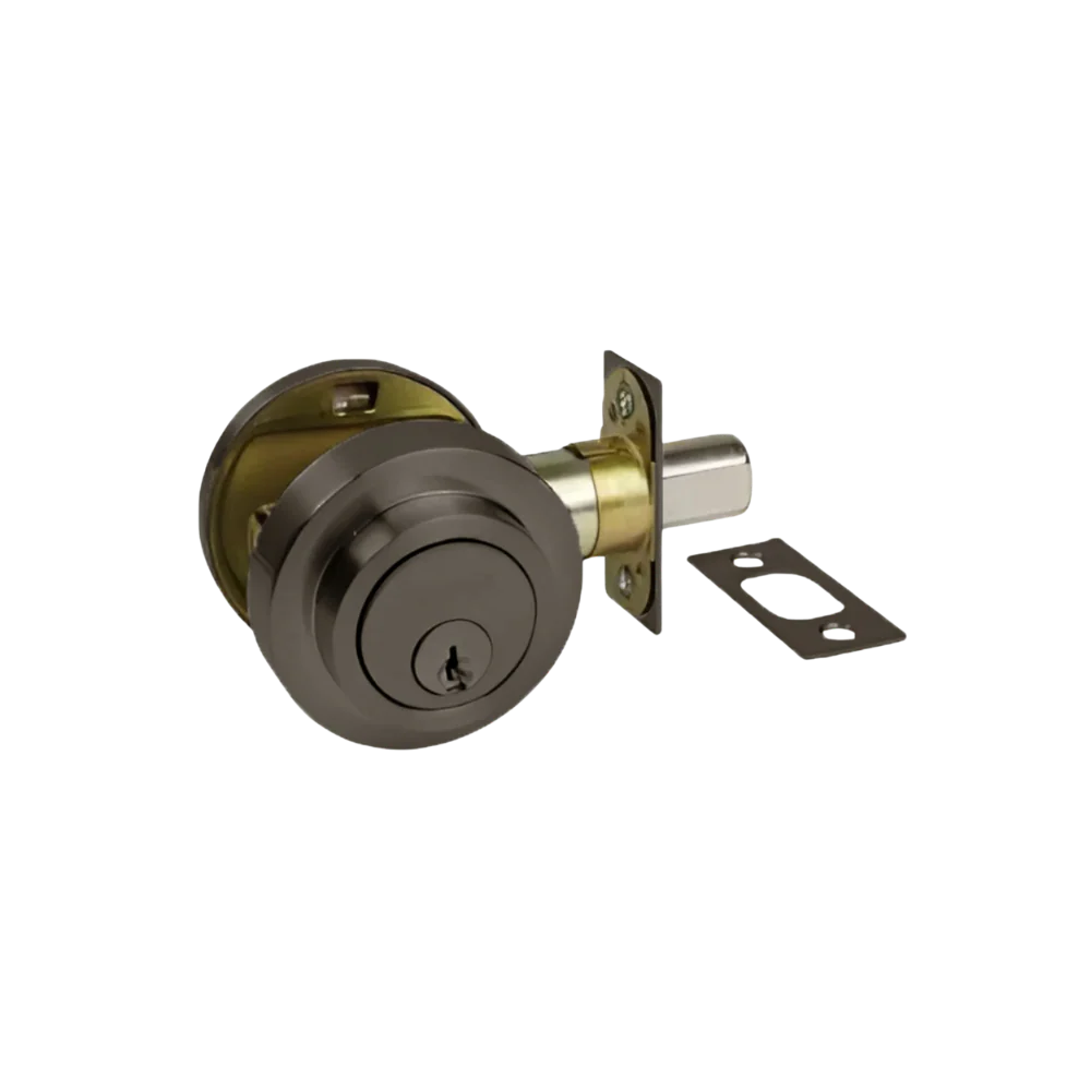 Zanda Round Slimline Deadbolt Graphite Nickel