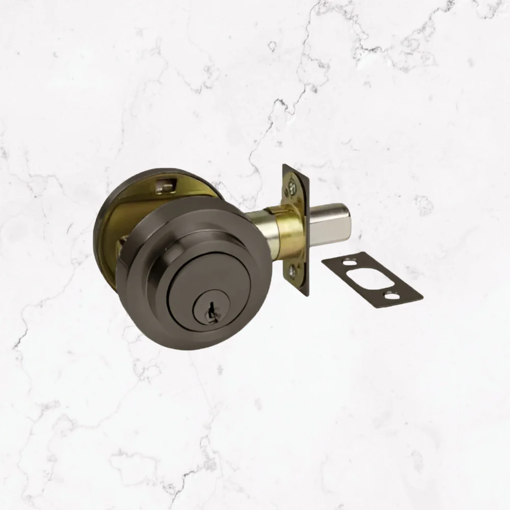 Zanda Round Slimline Deadbolt Graphite Nickel - Image 2