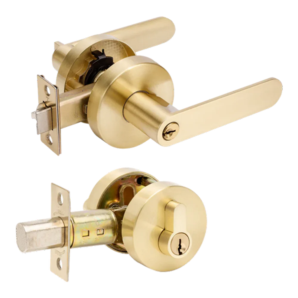 Zanda Sceptre Entrance Combination Set Satin Brass - Image 3