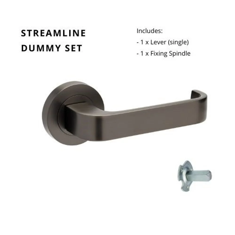 Zanda Streamline Dummy Lever Set Door Handle Graphite Nickel - Image 5