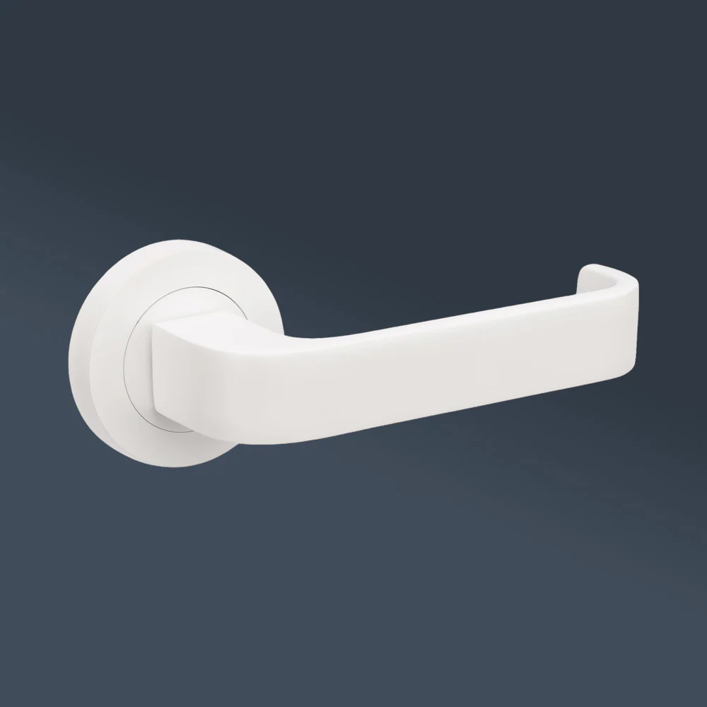 Zanda Streamline Entrance Set Lever Door Handle Matte White - Image 2