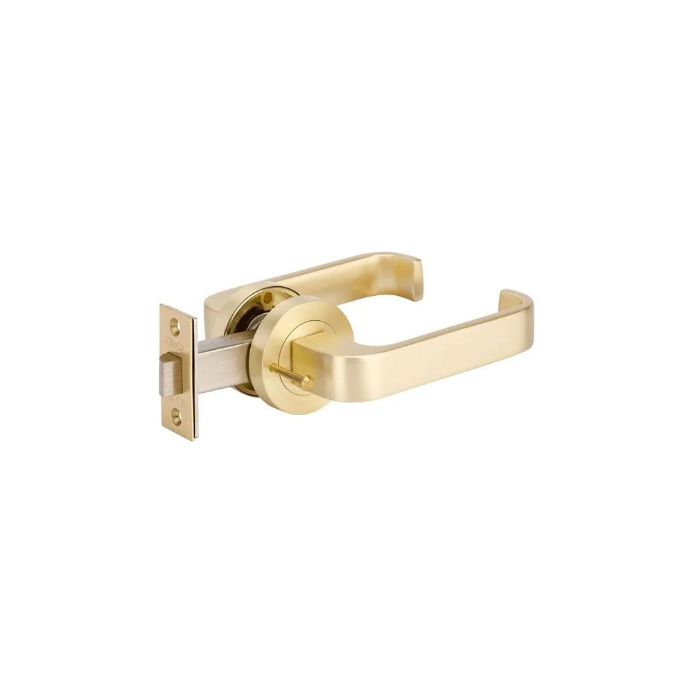 Zanda Streamline Integrated Privacy Lever Set Door Handle Satin Brass - Image 5