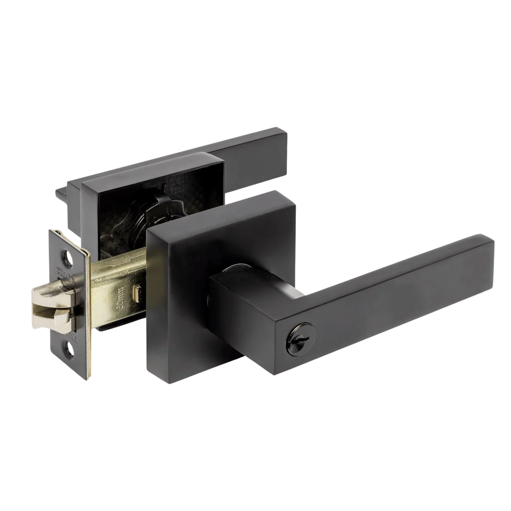 Zanda Trident Entrance Combination Set Door Handle Matte Black - Image 3