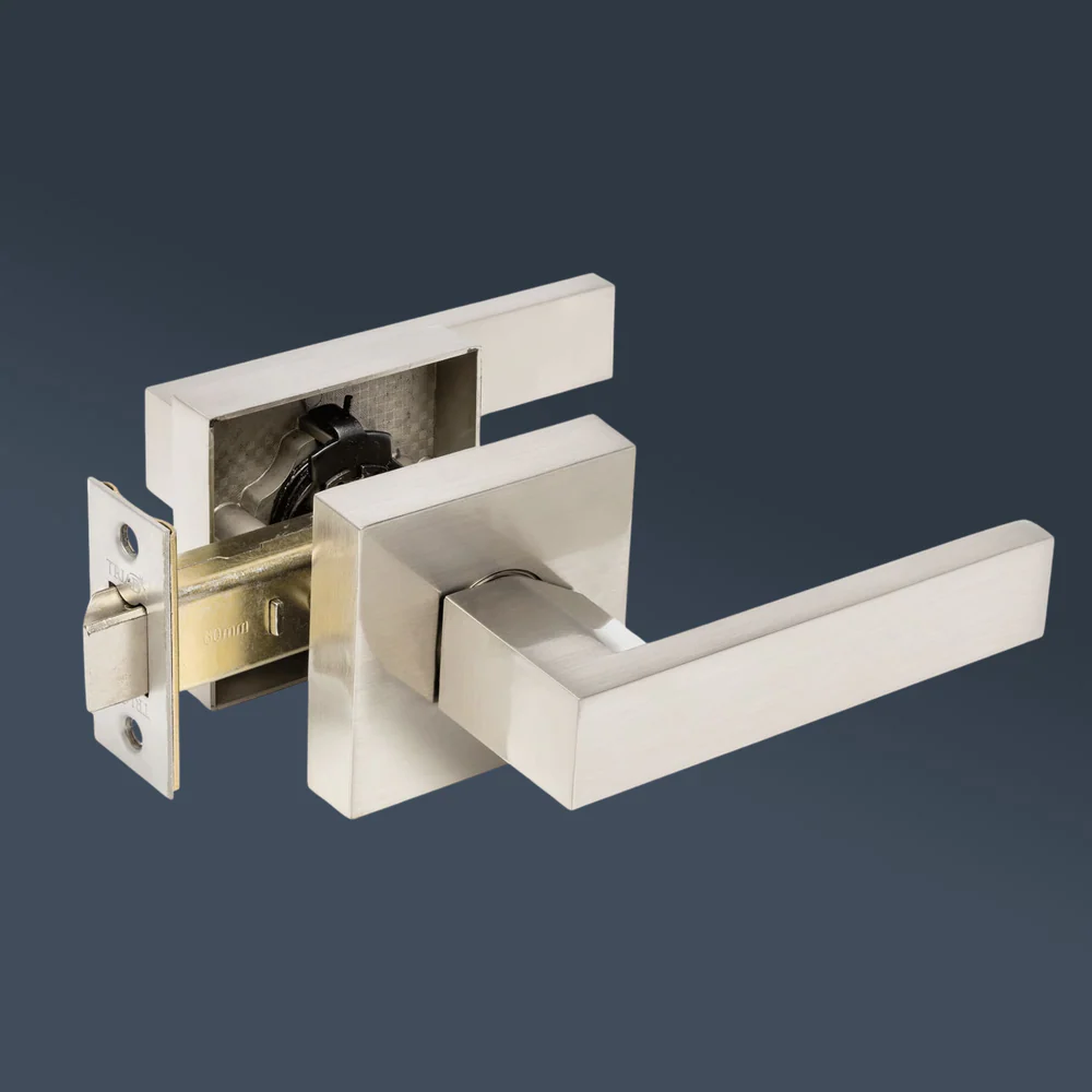 Zanda Trident Passage Set Door Handle Brushed Nickel - Image 2