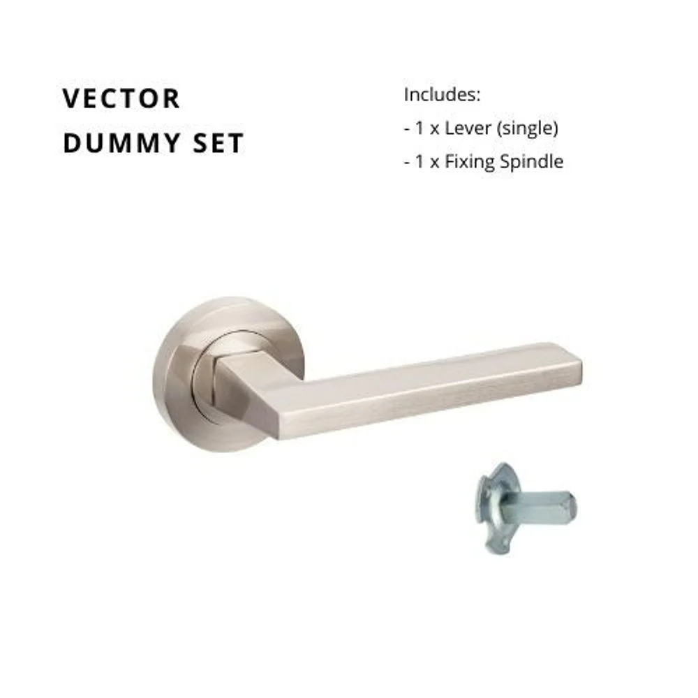 Zanda Vector Dummy Lever Set Door Handle Brushed Nickel - Image 6