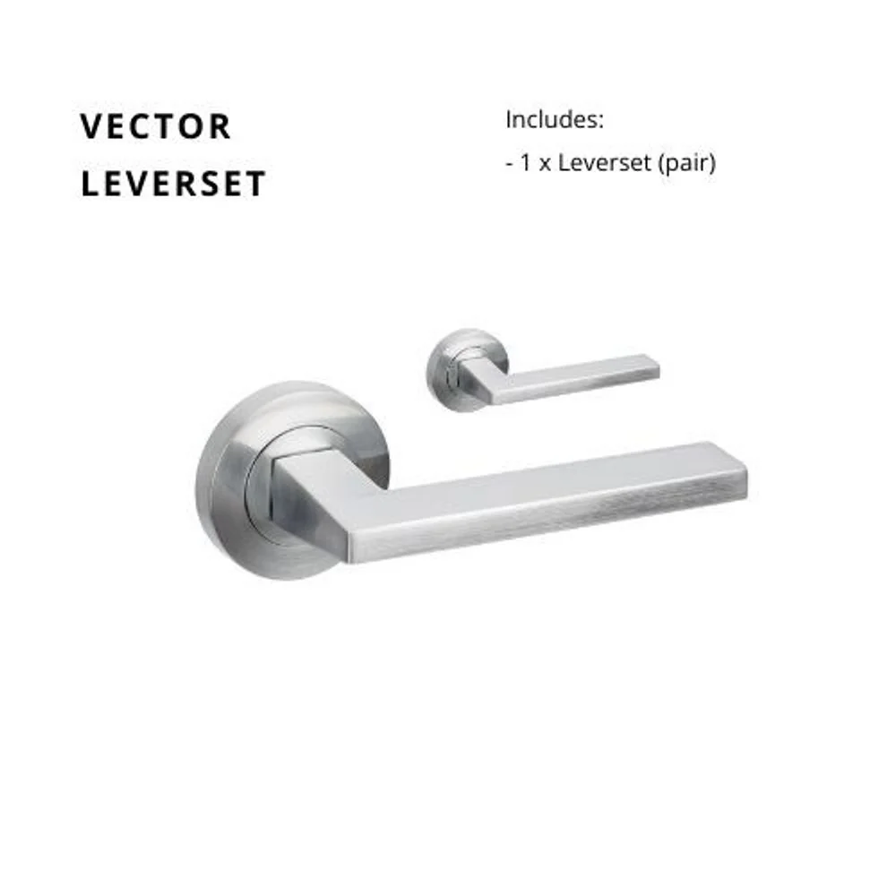 Zanda Vector Lever Set Door Handle Only Satin Chrome - Image 5