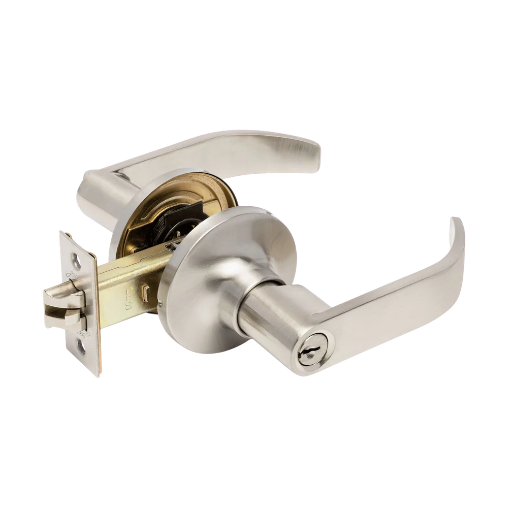 Zanda Zenith Entrance Combination Set Door Handle Brushed Nickel