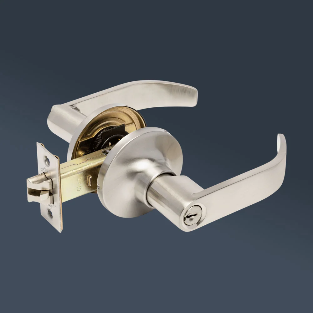 Zanda Zenith Entrance Combination Set Door Handle Brushed Nickel - Image 2