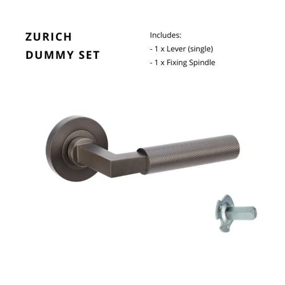 Zanda Zurich Dummy Lever Set Door Handle Graphite Nickel - Image 5