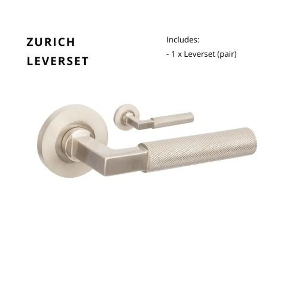 Zanda Zurich Lever Set Door Handle Only Brushed Nickel - Image 5