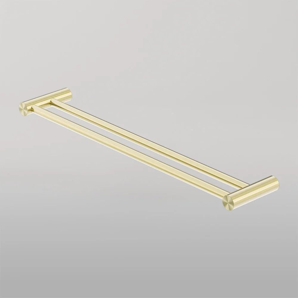 Nero Zen Double Towel Rail 600mm Brushed Gold - Image 2