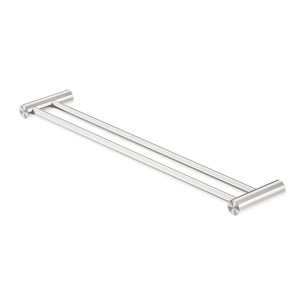 Nero Zen Double Towel Rail 800mm Brushed Nickel - Image 3