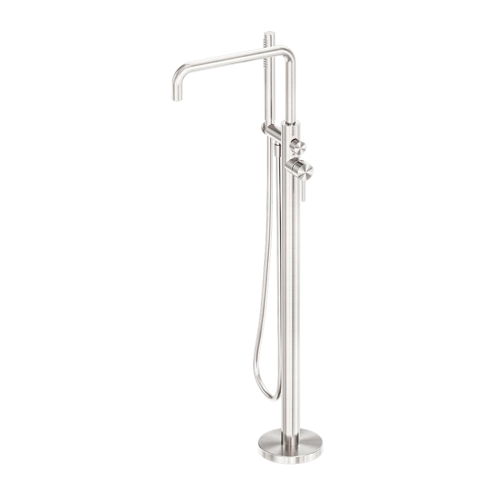 Nero Zen Freestanding Bath Mixer Brushed Nickel - Image 3