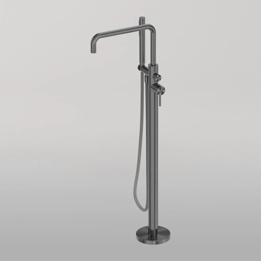 Nero Zen Freestanding Bath Mixer With Outdoor Shower Hose Graphite - Image 2