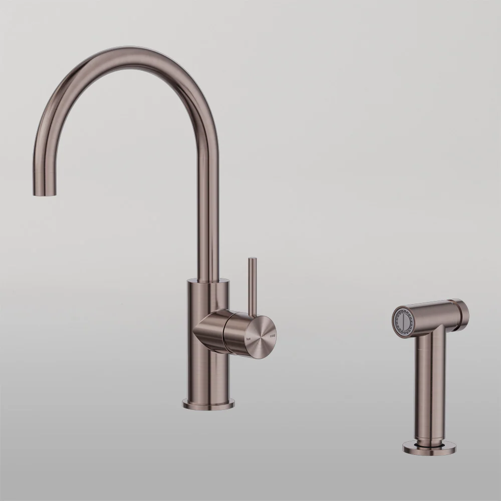 Nero Zen Kitchen Mixer With Hand Spray Brushed Bronze - Image 2