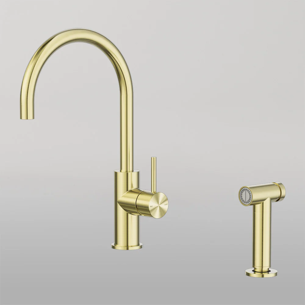 Nero Zen Kitchen Mixer With Hand Spray Brushed Gold - Image 2