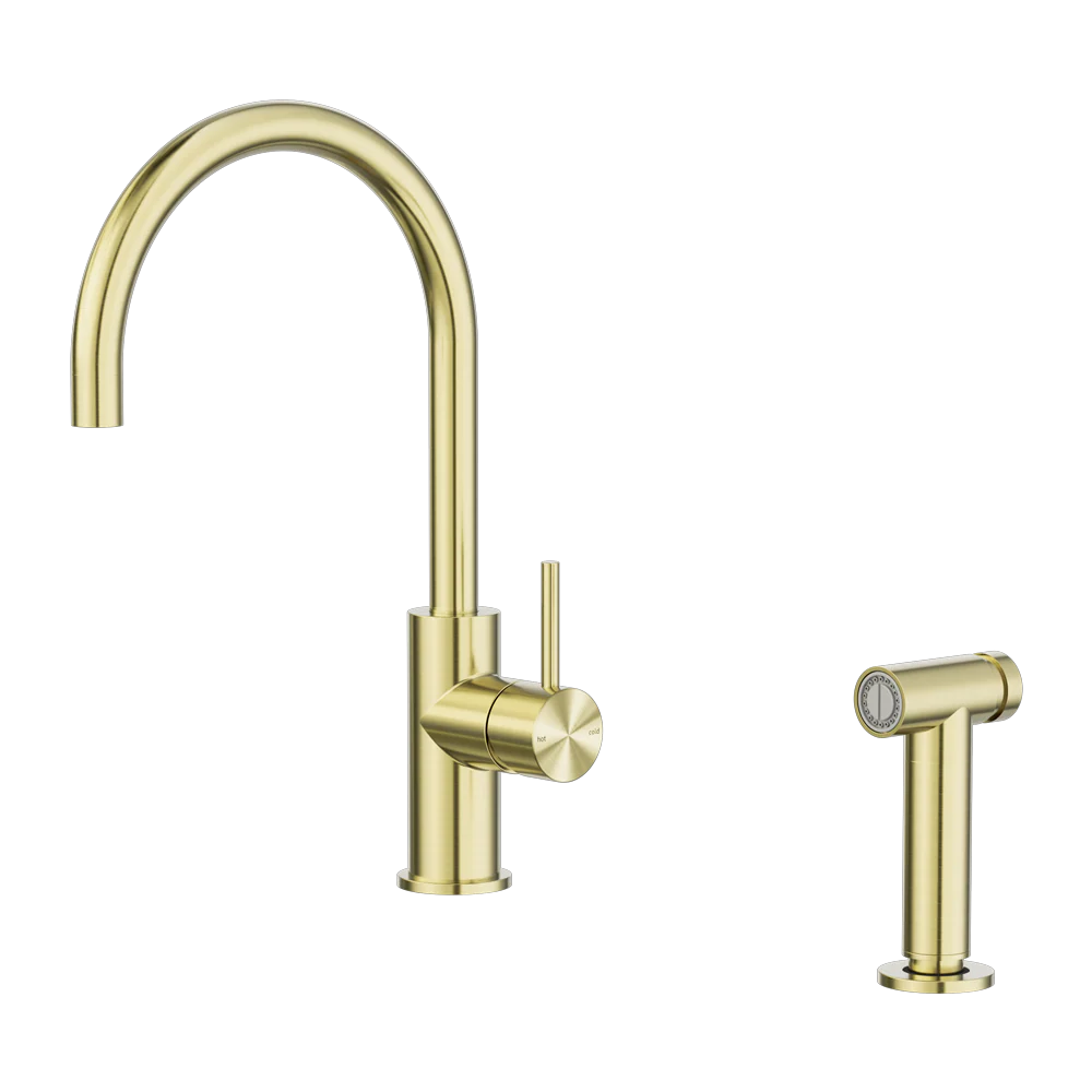 Nero Zen Kitchen Mixer With Hand Spray Brushed Gold - Image 3