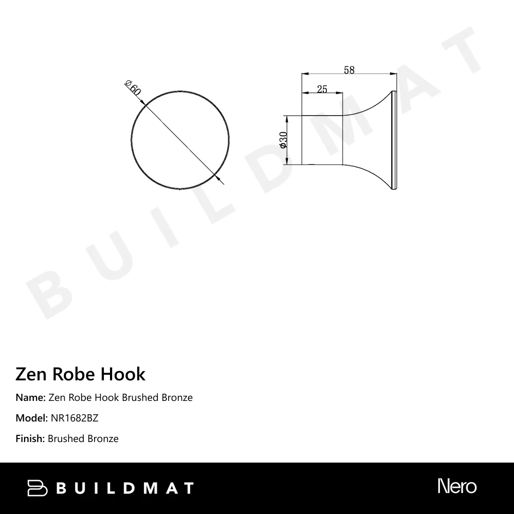 Nero Zen Robe Hook Brushed Bronze - Image 4