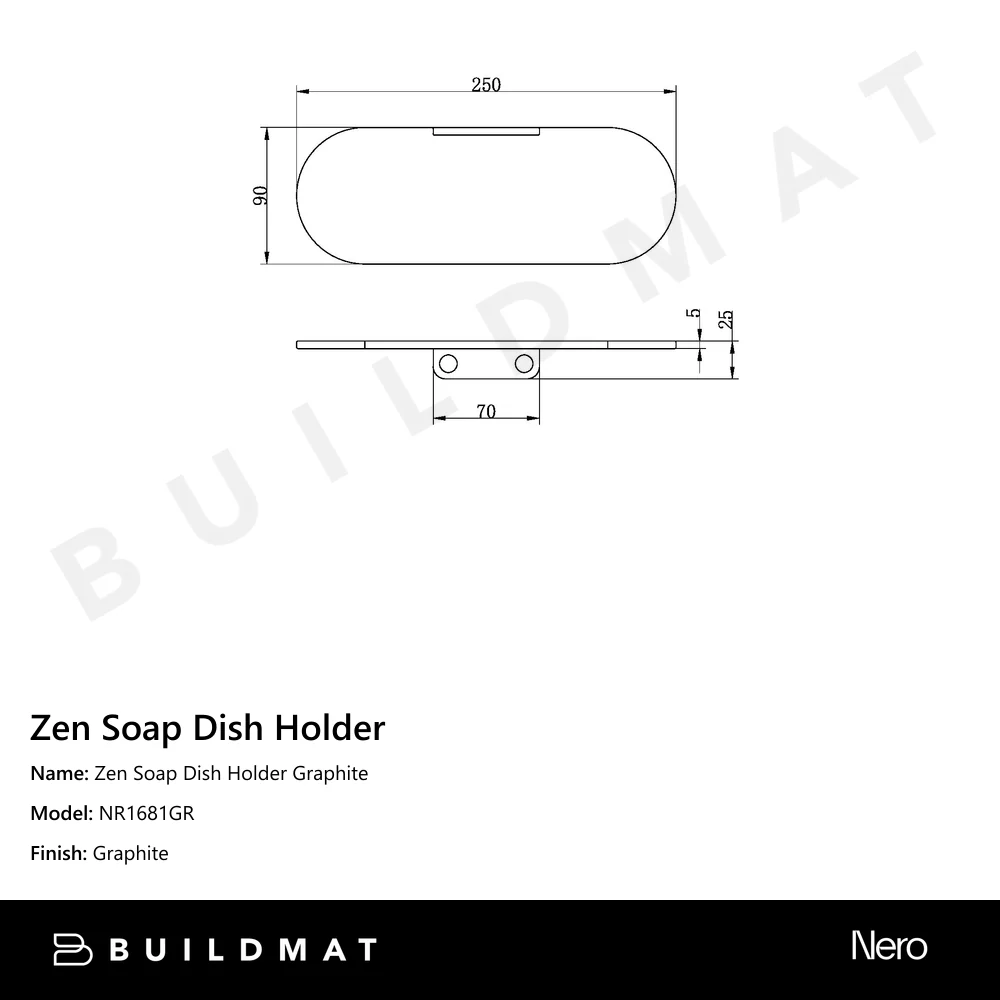 Nero Zen Soap Dish Holder Graphite - Image 4