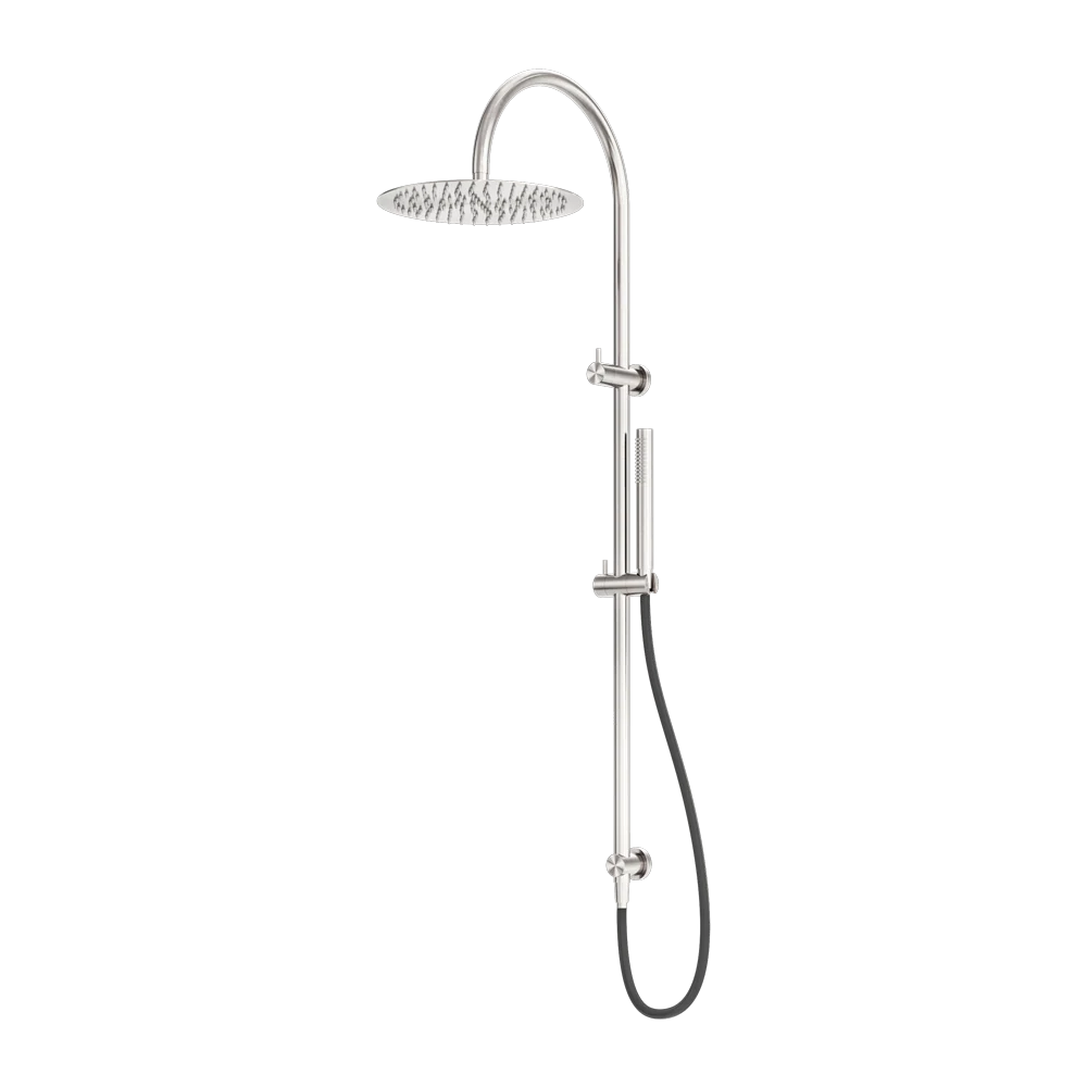 Nero Zen Twin Shower With Outdoor Shower Hose Brushed Nickel - Image 3