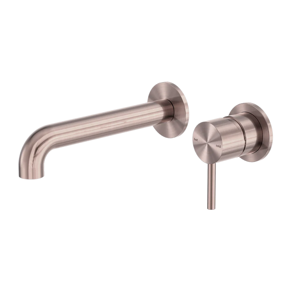 Nero Zen Wall Basin/Bath Mixer Separate Back Plate 230mm Spout Brushed Bronze - Image 3